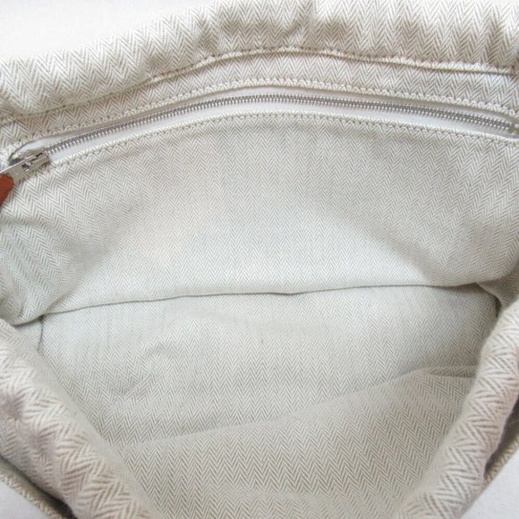 HERMES Fourbi Pouch 25 mini bag canvas Beige Natural - Picture 9 of 10